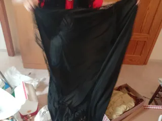 Mantón de encaje negro antiguo