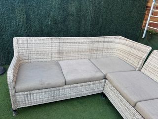 Conjunto de sofá y sillones de jardín