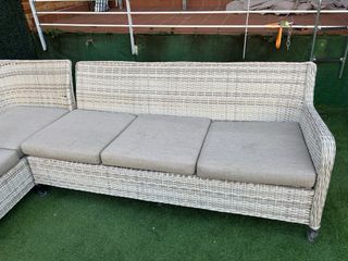 Conjunto de sofá y sillones de jardín