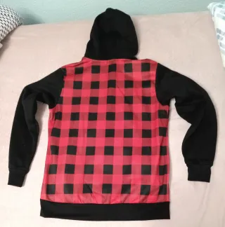 Sudadera a cuadros roja y negra XL, hombre