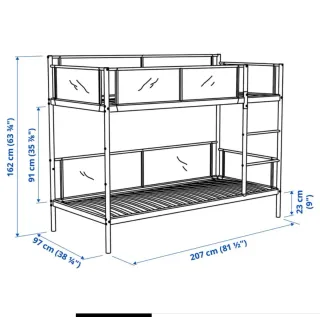 Fantástica Litera Ikea Vitval Seminueva Blanca