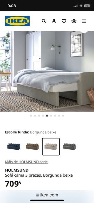 Divano letto IKEA HOLMSUND Grigio Chiaro