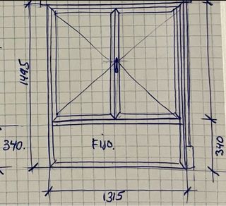 Ventana aluminio blanca 2 hojas abatibles