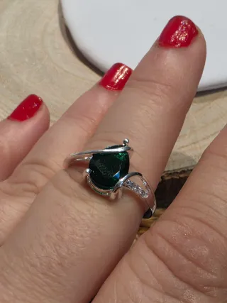Anillo Plata con Piedra Verde