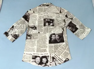 Camisa diseño periódico, hombre, talla S