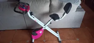 Bicicleta Estática Plegable Rosa