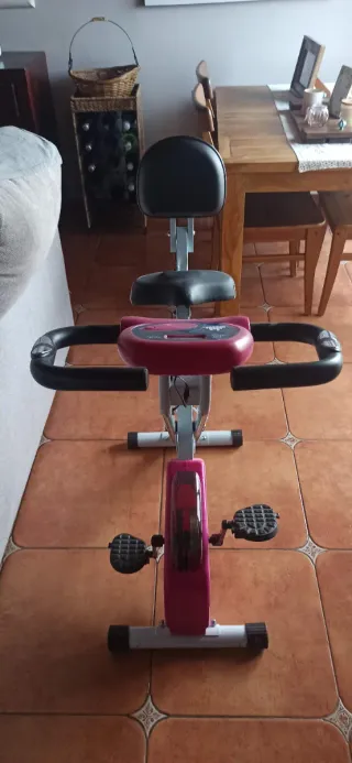 Bicicleta Estática Plegable Rosa