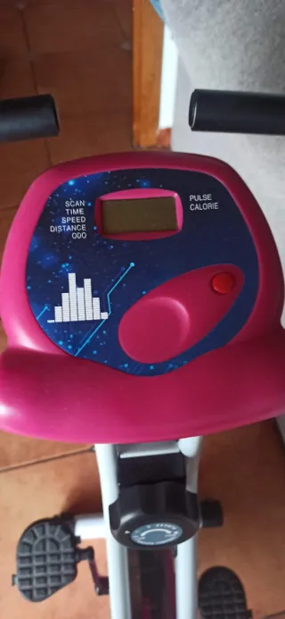 Bicicleta Estática Plegable Rosa