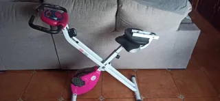 Bicicleta Estática Plegable Rosa