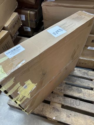 Tavolo da pranzo rotondo Tribesigns per 4-6 persone, tavolo da fattoria da 47 pollici, tavolo industriale con base in metallo per cucina, soggiorno, nero e marrone