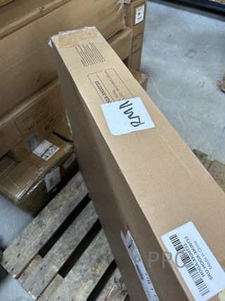 Tavolo da pranzo rotondo Tribesigns per 4-6 persone, tavolo da fattoria da 47 pollici, tavolo industriale con base in metallo per cucina, soggiorno, nero e marrone