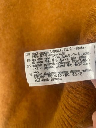 Jersey Zara manga corta lana naranja Talla M
