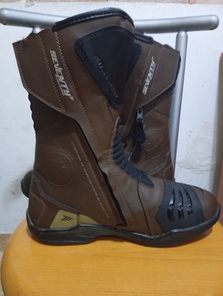 Botas Moto Hombre Talla 43 Marrón/Negro