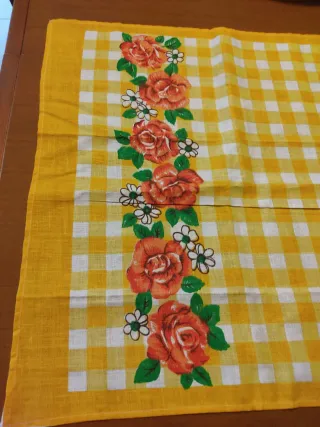 Runner tavola vintage cotone fiori