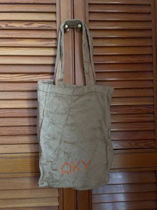 Bolso tote Oky Coky marrón y naranja