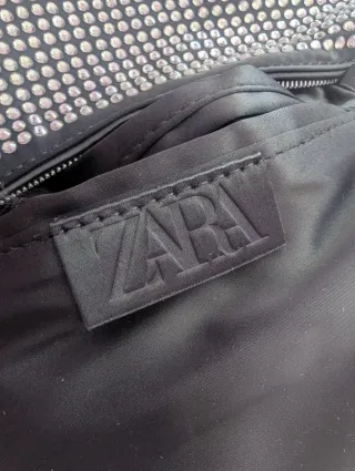 Bolso Zara Negro Brillantes Nuevo