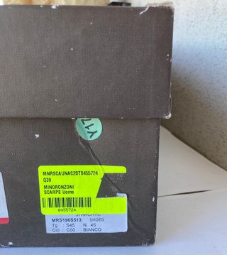 Sneakers pelle MinoRonzoni bianche–Tg. 45 (cm 30,1