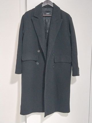 Abrigo negro Pull & Bear, Talla S