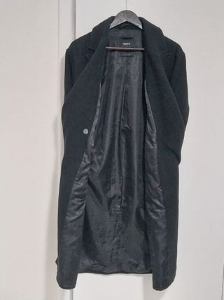 Abrigo negro Pull & Bear, Talla S