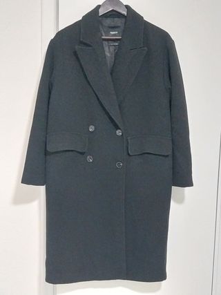 Abrigo negro Pull & Bear, Talla S