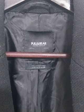 Abrigo negro Pull & Bear, Talla S