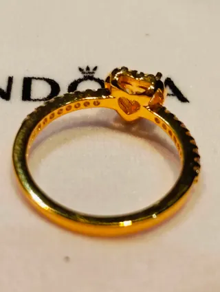 Anillo Pandora Corazón Chapado Oro 14k
