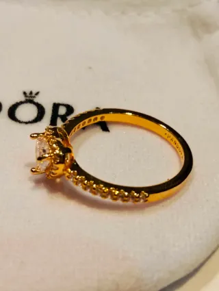 Anillo Pandora Corazón Chapado Oro 14k