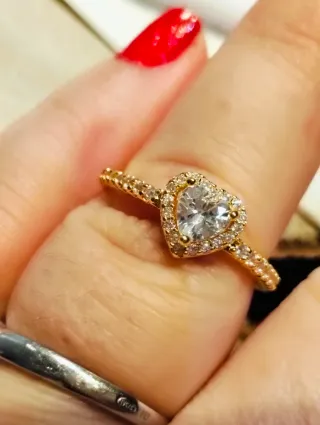 Anillo Pandora Corazón Chapado Oro 14k
