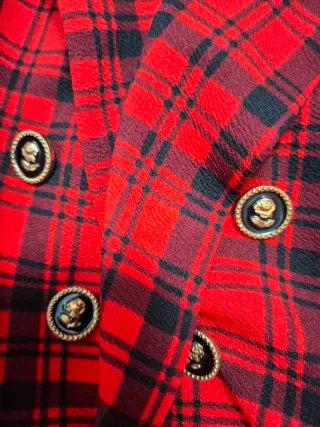 Abito SHEIN Fantasia Tartan Rosso e Nero