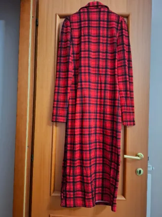Abito SHEIN Fantasia Tartan Rosso e Nero