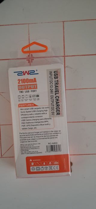 Cargador Coche Doble USB 2100mA