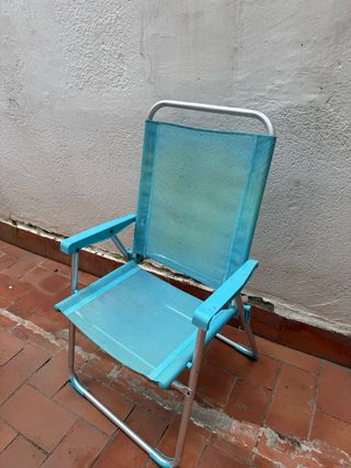 Silla plegable playa camping azul
