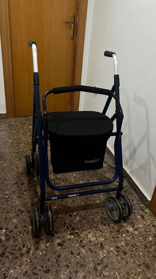 Andador Plegable con Asiento y Cesta