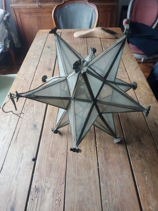 Lámpara estrella cristal y metal