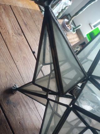 Lámpara estrella cristal y metal