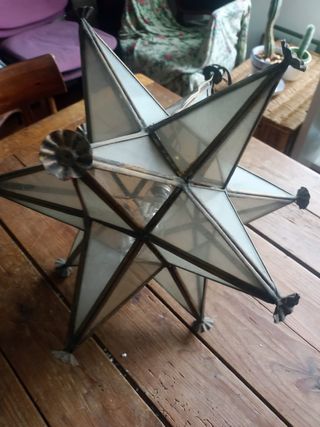 Lámpara estrella cristal y metal