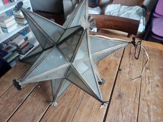 Lámpara estrella cristal y metal