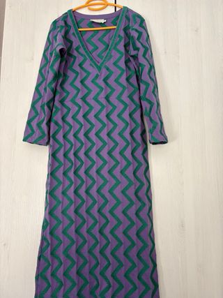 Vestido largo Michonet zig-zag