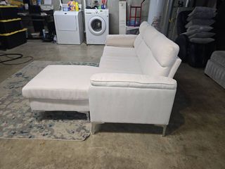 Sofá modular tela gris y blanco