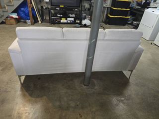 Sofá modular tela gris y blanco