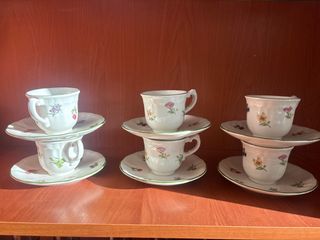 Juego de 6 tazas de café de porcelana