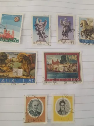 8 francobolli Italia 1975/76