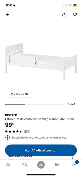 Cama infantil blanca IKEA
