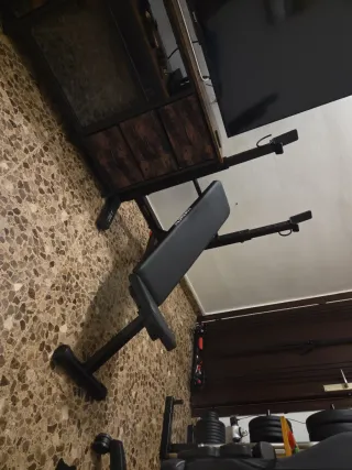 Banco plegable press banca ,barras y pesas soporte