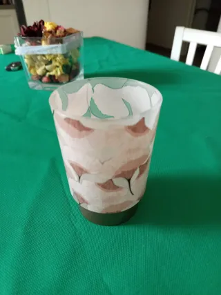 Lampada in vetro decorata