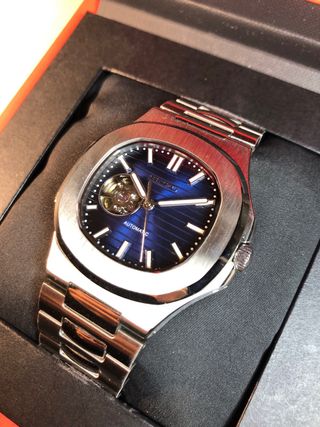 Seiko Mod - Nautilus “Open Heart” (Esfera Azul)