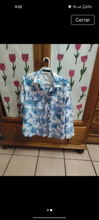 Camisa de cuadros azul y blanco,precio individual