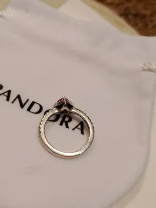 Anillo Pandora Corazón Rojo Talla 50
