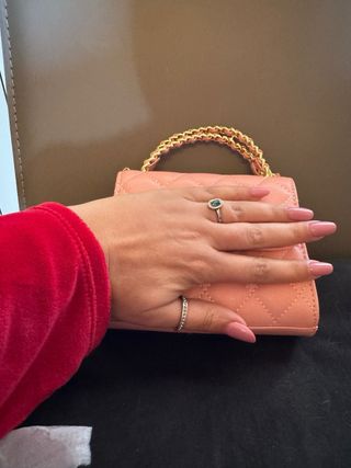 Borsa Chanel Rosa con Manico Catena Oro