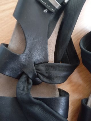 Sandalias Manas Piel Negras Talla 37'5